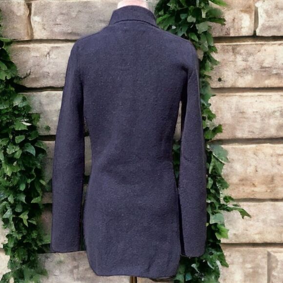 EXPRESS WOMENS SWEATER BLAZER DOUBLE BREASTED RHINESTONE EMBELLISHED BLUE SMALL - Picture 3 of 10